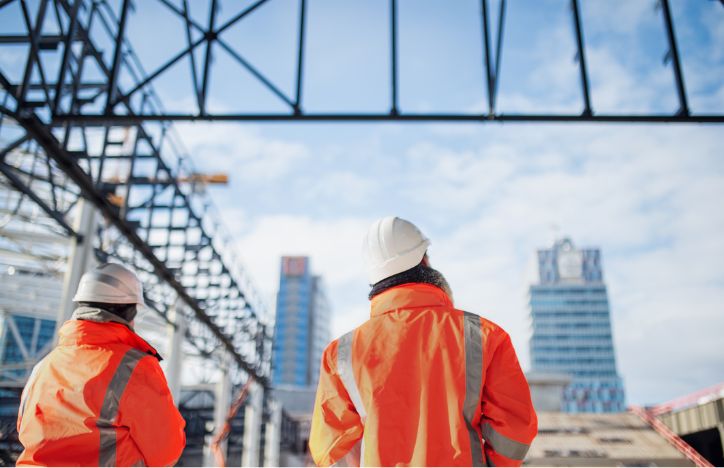 Engineers Looking At Construction Site