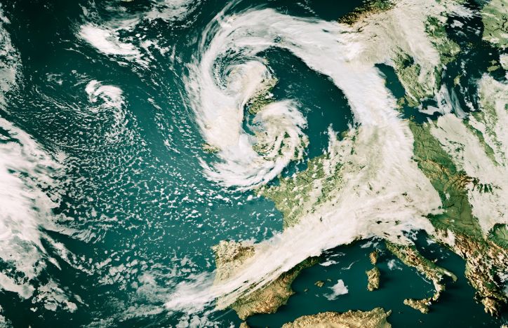 Realistic Weather Map Storm Above England