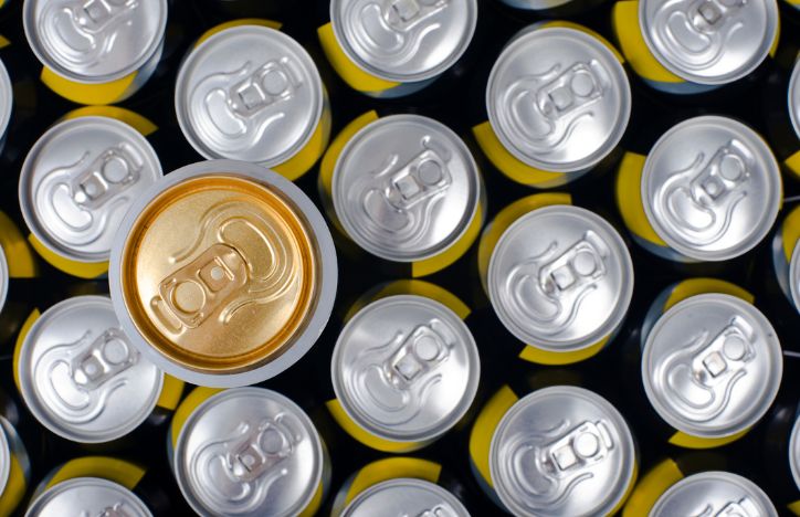 Birdseye View Of Drinks Cans