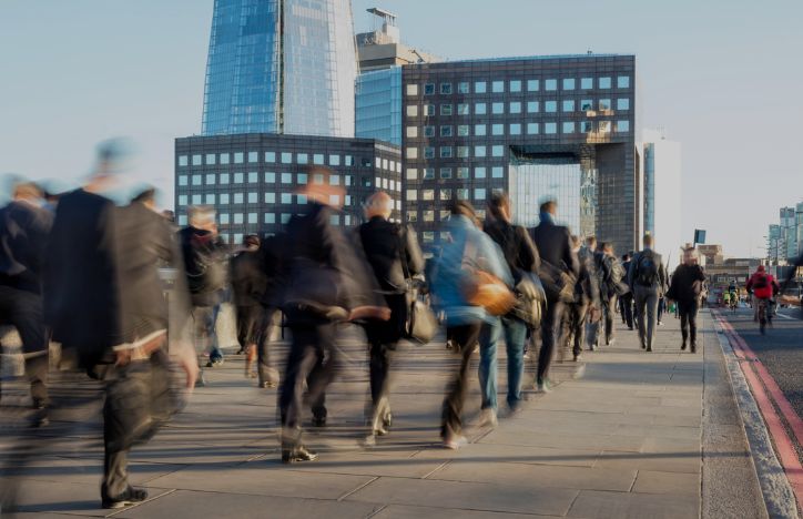 Commuters On London Bridge