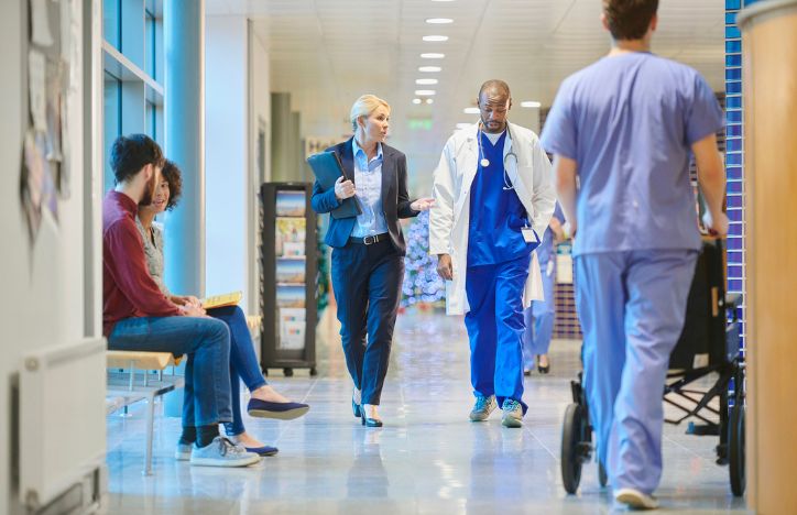 Busy Hospital Corridor