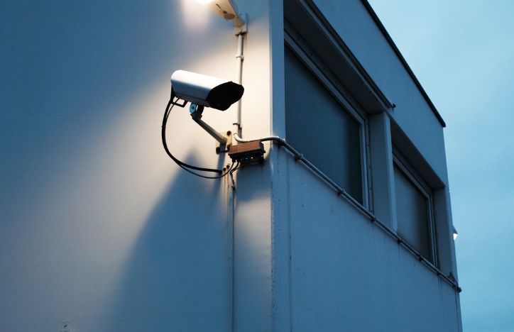 CCTV Camera On Building